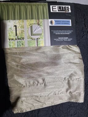 Elite Faux Silk Valance in Shimmery Sage